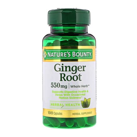 Order Nature's Bounty Ginger Root 550mg, 100 Capsules, Herbal Supplement Online at Best Price in ...