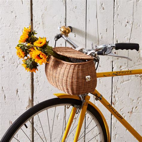 Olli Ella Rattan Bike Basket with Adjustable Canvas Strap on Food52