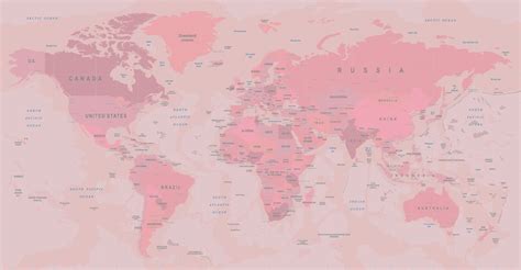 Pink World Map Wallpaper Mural Hovia Map Wallpaper Ma - vrogue.co