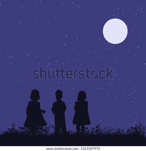 Vector Isolated Silhouette Children Playing Park Stock Vector (Royalty ...