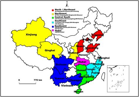 Map highlighting Hubei Province and the 17 provinces and municipalities... | Download Scientific ...