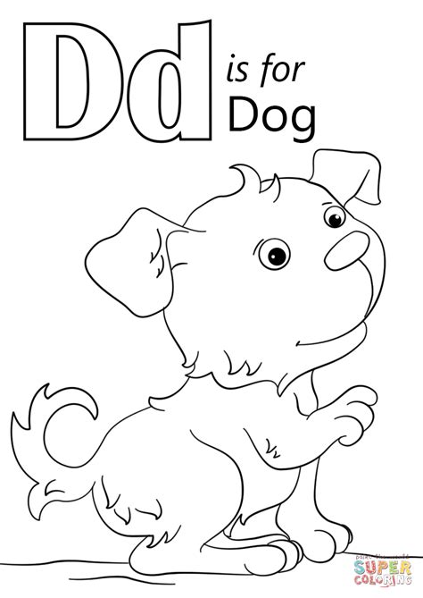 Letter D is for Dog coloring page | Free Printable Coloring Pages