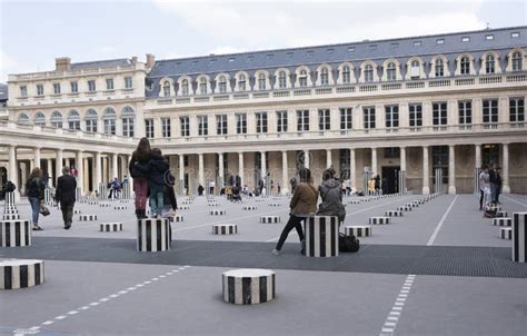 Les Deux Plateaux; Art Installation by Daniel Buren in the Inner ...