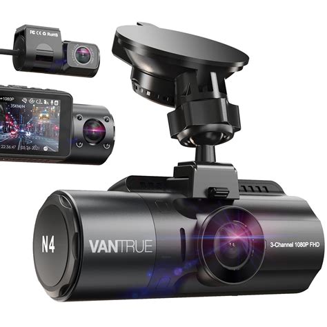 Vantrue N4 3 Channel 4K Dash Cam, 4K+1080P Front and Rear, 4K+1080P ...