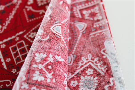 vintage red bandana print cotton fabric, VIP Cranston Print Works