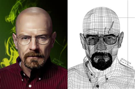 Walter White - Gradient Mesh @ Illustrator by bcross on DeviantArt