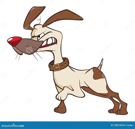 Illustration of a Cute Hunting Dog. Cartoon Character Stock Vector ...