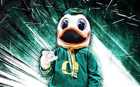 Download wallpapers 4k, The Oregon Duck, grunge art, mascot, Oregon ...