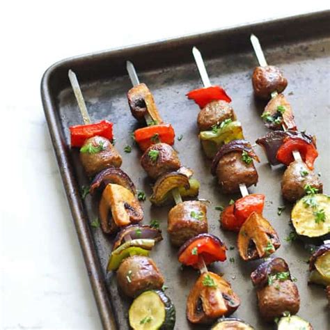 Grilled Sausage and Veggie Skewers Recipe - Cook it Real Good