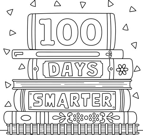 100th Day Of School Smarter Coloring Page for Kids 14329711 Vector Art ...