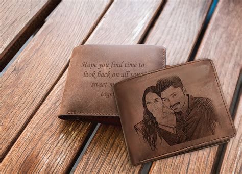 Personalized Engraved Photo Wallet for Men (Brown) - Incredible Gifts