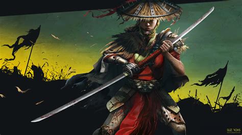 1920x1080 Resolution Woman Samurai Warrior with Sword 1080P Laptop Full ...