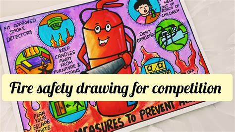 Safety drawing/fire safety poster drawing/Industrial safety drawing/fire safety measures - YouTube