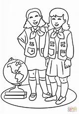 Girl Scout Brownie Coloring Pages Printable Sketch Page sketch template