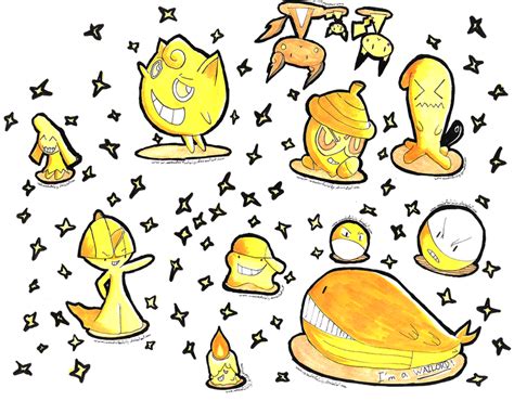 Golden Shiny Pokemon Set by WanderFoulCiiy on DeviantArt