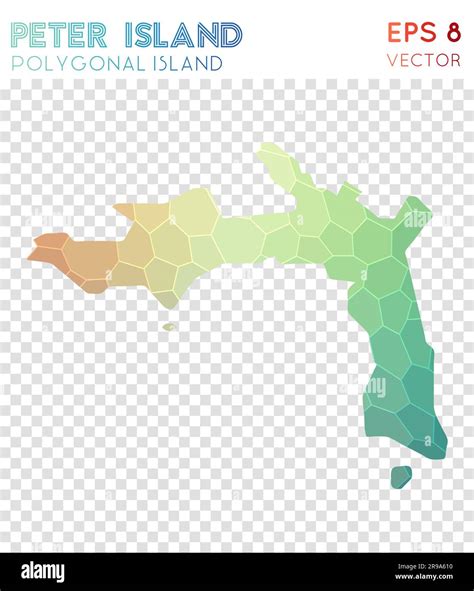 Peter Island polygonal map, mosaic style island. Fetching low poly ...