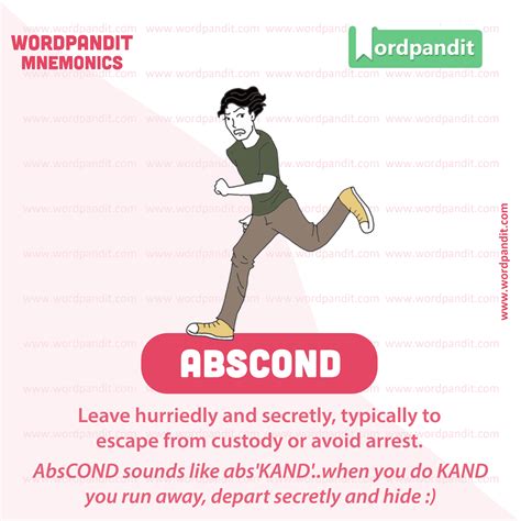 Mnemonic: ABSCOND: Sentence Example: 1. Since the boys could not pay ...