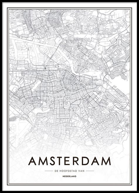 Poster with map of Amsterdam | Posters with cities