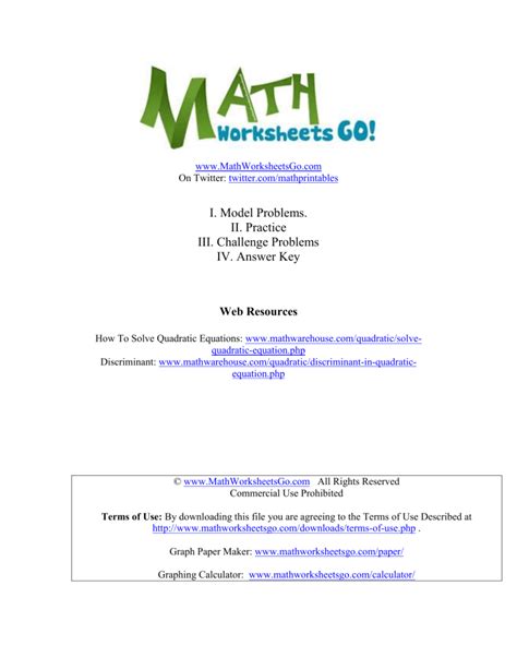 discriminant-worksheet