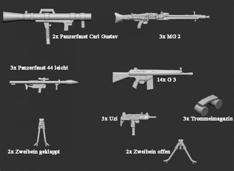 Infantry weapon of German Bundeswehr - set 01 Germania-Figuren -72-CW-1500