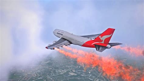 Qantas 747-400ER Crashes after Take Off London Heathrow Airport [Engine Fire] - YouTube