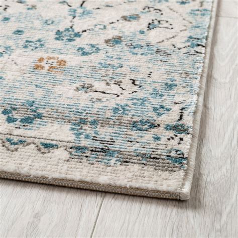 ROMDRUP tapis, poils ras, blanc cassé aspect antique/à motif floral, 160x230 cm - IKEA