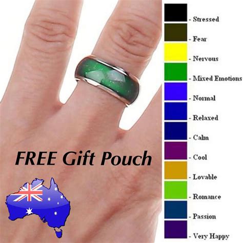 Mood Ring Temperature Emotion Feeling Colour Changing Band Rings + Gift Pouch | eBay