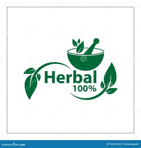 Green Herbal Logo Template,herbal 100 on White Background Stock Vector - Illustration of ...