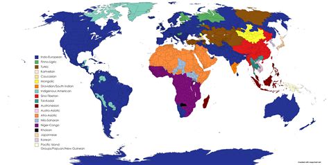 [OC] Detailed Language Family Map of the World : r/dataisbeautiful