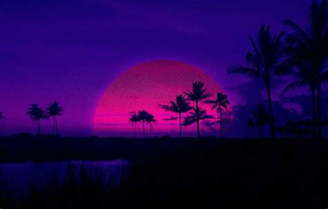 Download A picturesque view of a glowing, retro sunset. Wallpaper | Wallpapers.com