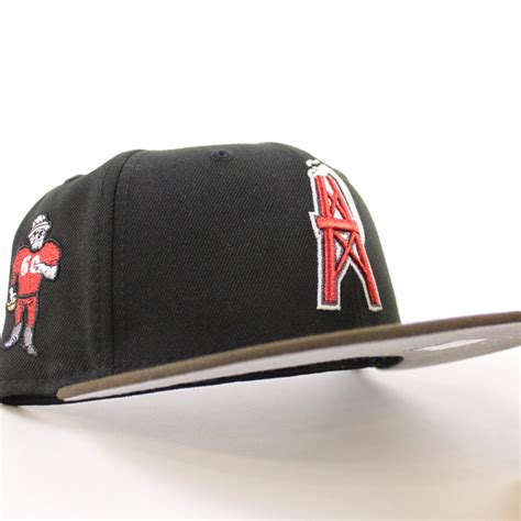 HOUSTON OILERS Mascot Patch New Era 59Fifty Fitted Hat (Black Walnut G ...