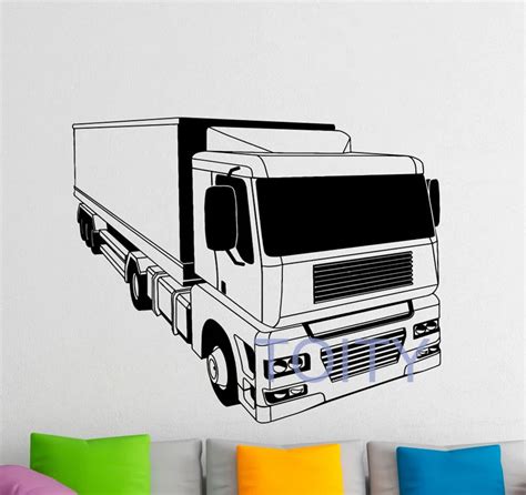 Semi Truck Wall Decals Vinyl Sticker Graphic Decor School Dorm Home Living Room Bedroom Mural ...