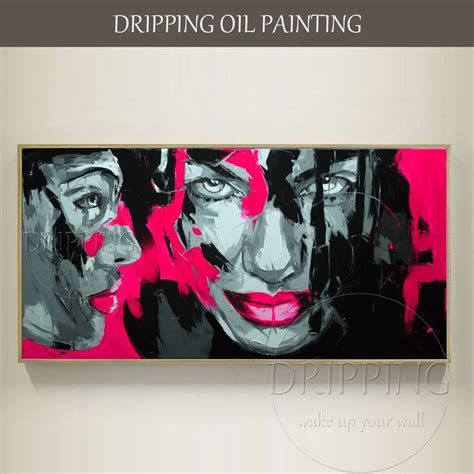 Top Artist Hand painted Abstract Woman Faces Oil Painting on Canvas ...