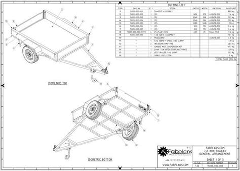 Box trailer plans blueprints trailer plans isometric general arrangement Box Trailer, Trailer ...