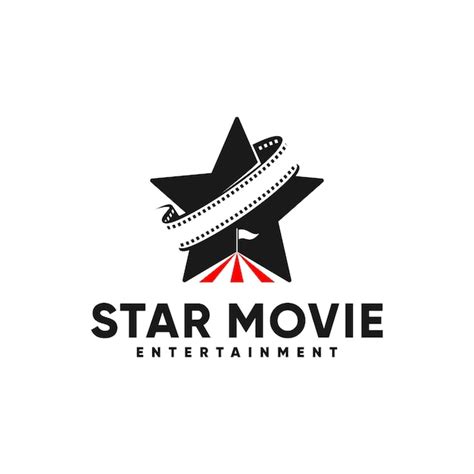 Premium Vector | Star movie with film strip logo inspiration