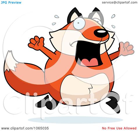 Clipart Chubby Fox Running Scared - Royalty Free Vector Illustration by Cory Thoman #1065035