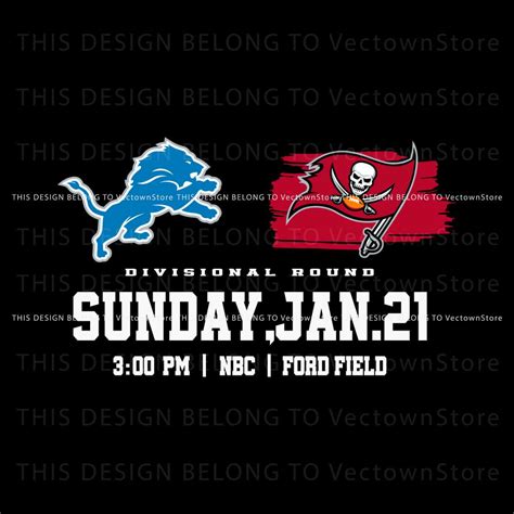 Detroit Lions vs Tampa Bay Buccaneers Divisional Round SVG