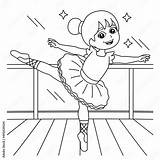Dancing Ballerina Girl Coloring Page For Kids Stock Vector  Adobe sketch template