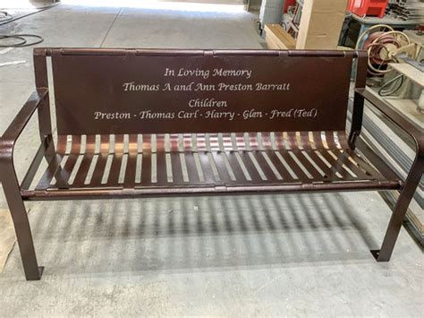 Inscription Memorial Bench - Smith Steelworks