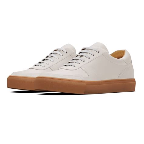 Off-white leather Sneakers with brown sole