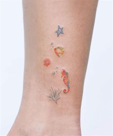 Sea creatures by Saegeem | Small tattoos, Tattoos, Pattern tattoo