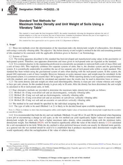 ASTM D4253-16 Red - Standard Test Methods for Maximum Index Density and Unit Weight of Soils ...