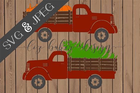 Old Truck Cut File SVG JPEG By Liz Baker Design | TheHungryJPEG