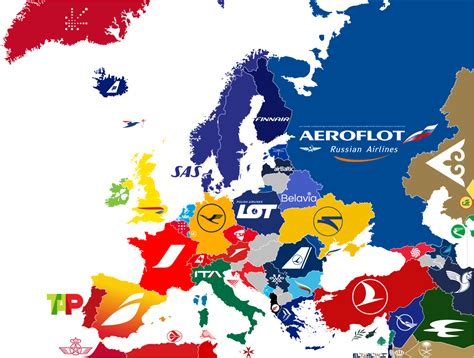 Map of every European flag carrier - Maps on the Web