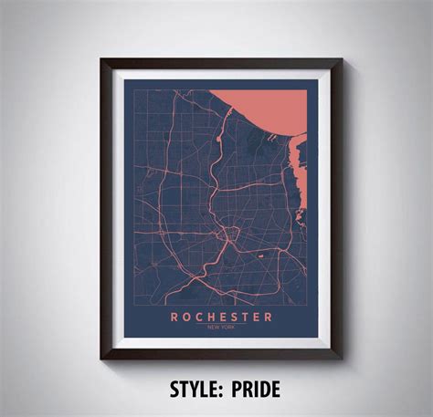 Map of Rochester NY Rochester Map Rochester Poster - Etsy