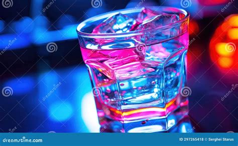 A Glass of Water with Ice Cubes on a Table, AI Stock Photo - Image of ...