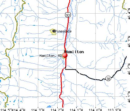 Map Of Hamilton Montana - East Map