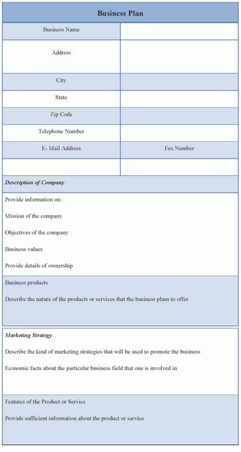 Business Plan Template sample, Format of Business Plan Template | Sample Templates