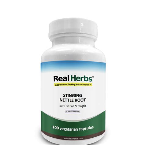 Real Herbs Stinging Nettle Root 10:1 Pure Extract 750mg (7500mg Raw Stinging Nettle Root) - 100 ...