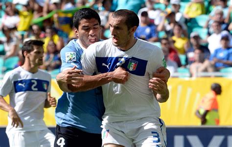 Once bitten...Luis Suarez and Giorgio Chiellini have previous